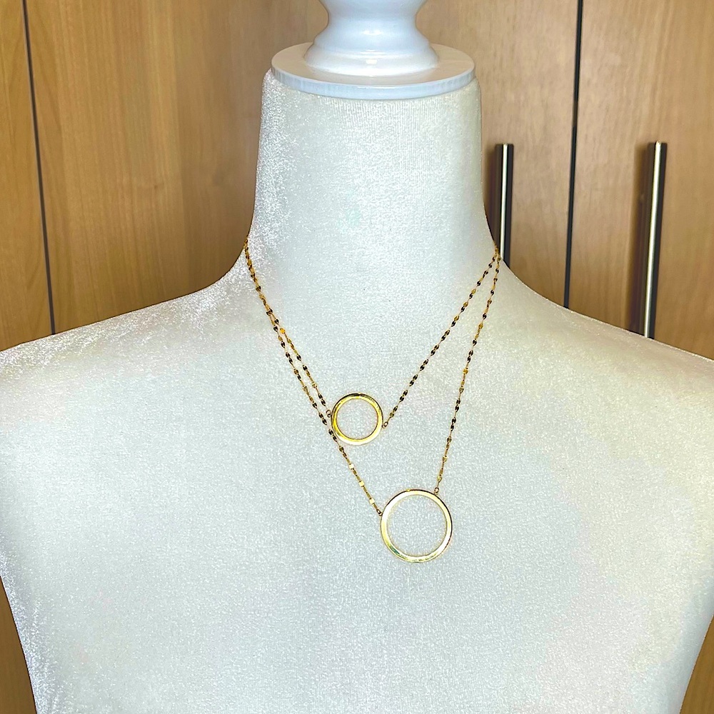 Lana Double strand, double loop gold necklace.